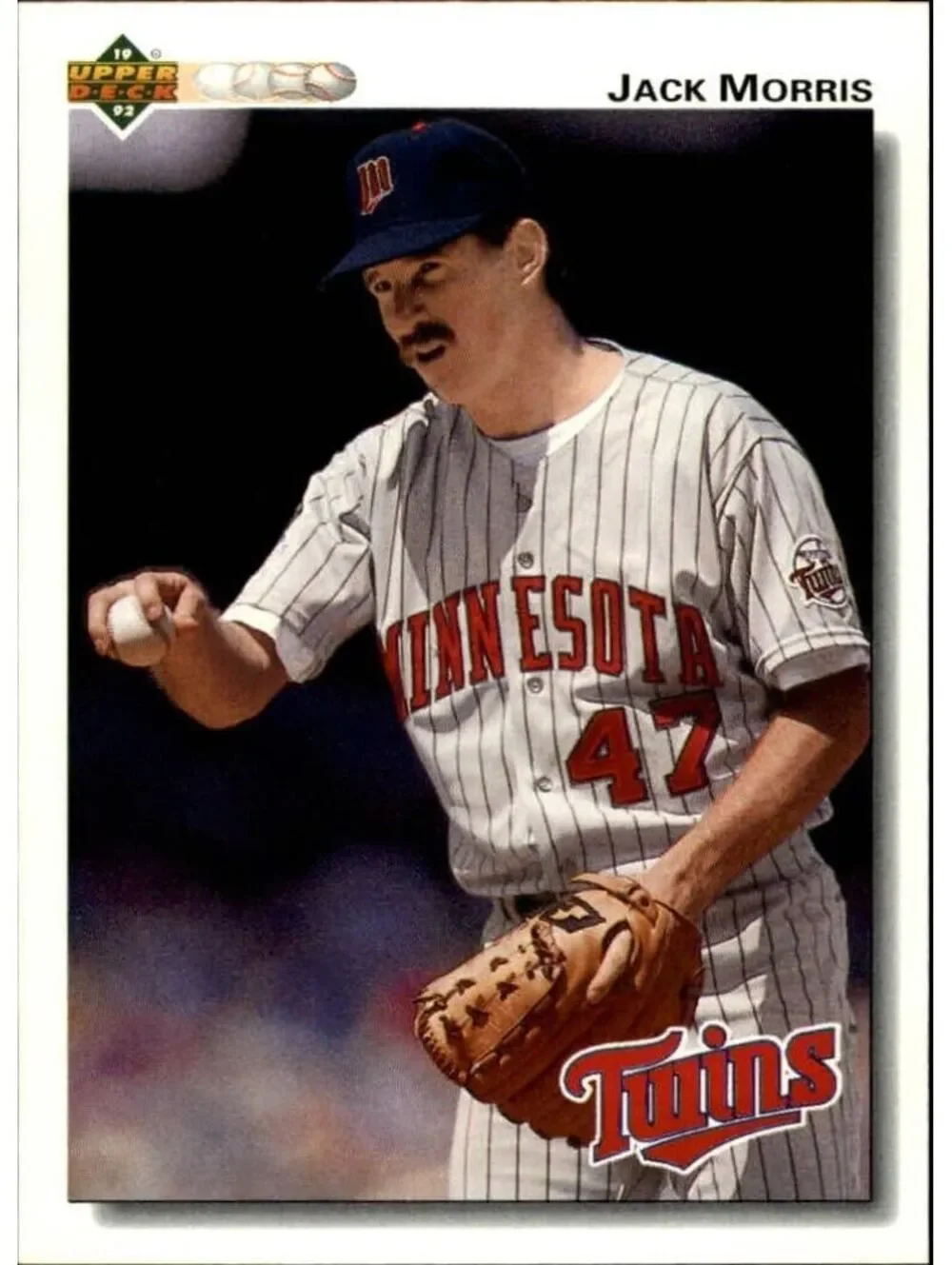Jack Morris 1992 Upper Deck MLB #315 Baseball Card Minnesota Twins